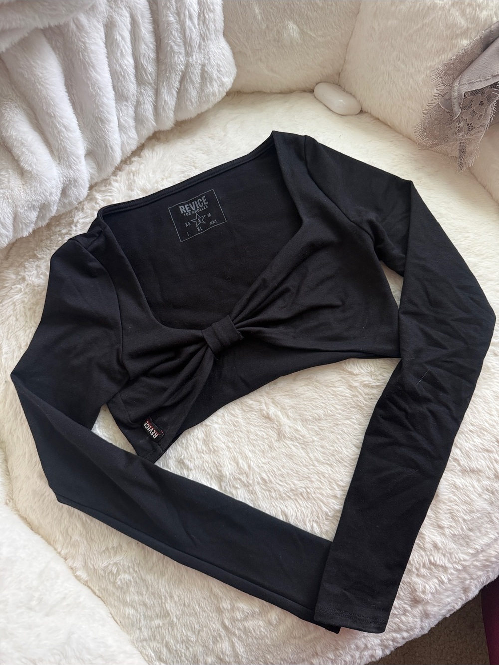 Revice Bailey Long sleeve crop top black - Picture 4 of 6